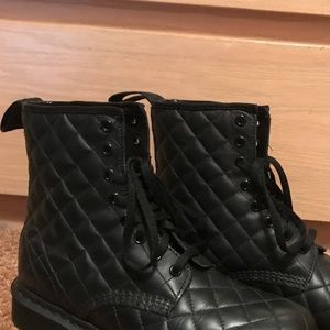 Quilted black doc martens